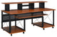 Benzara BM276266 72" Metal, Office/Writing Desk, Storage, Keyboard Tray, Brown