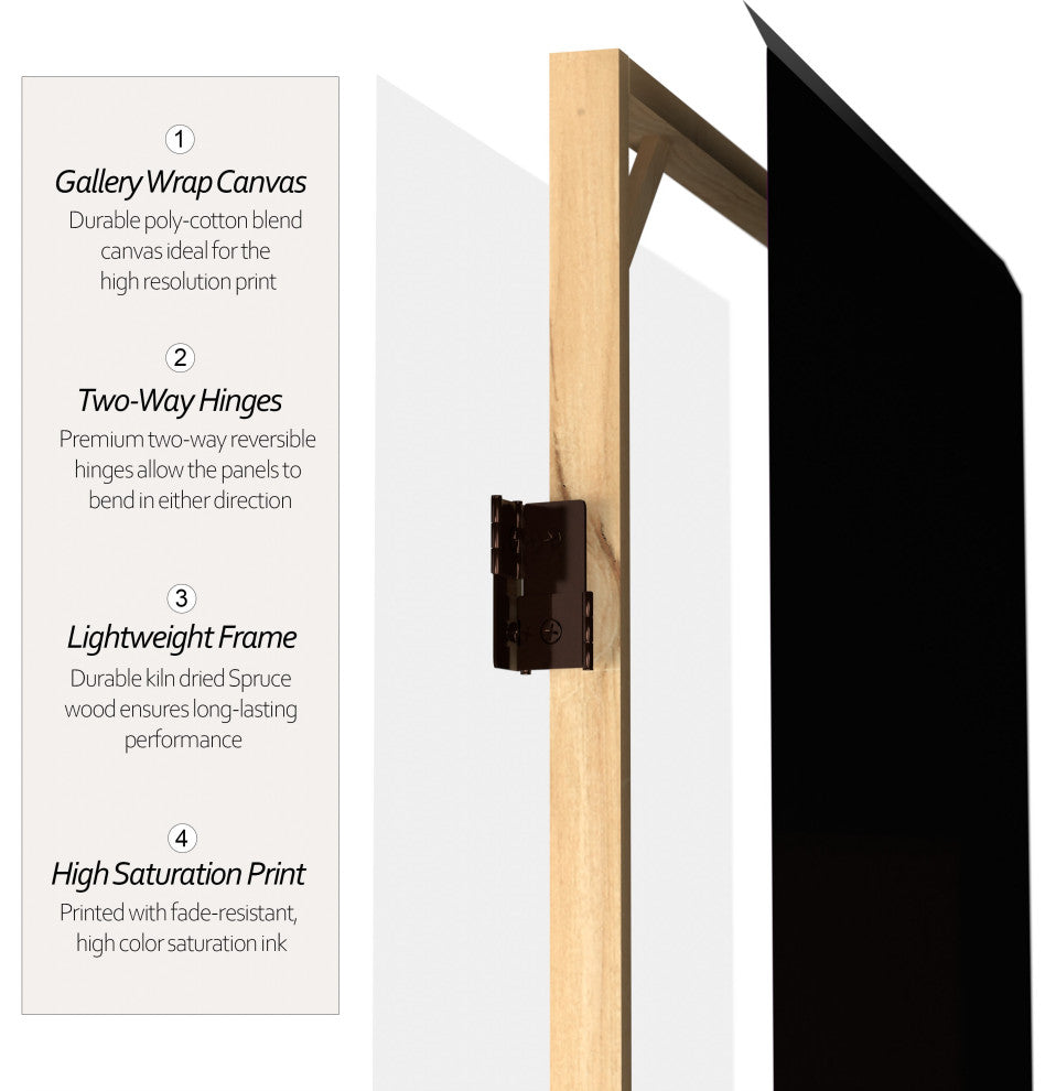 6' Tall Double Sided Buddha and Ganesh Canvas Room Divider