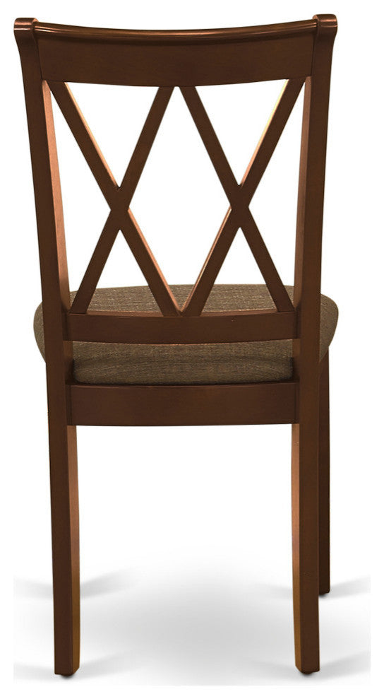5Pc Dining Set, Round Dinette Table, Four Kitchen Chairs, Mahogany Finish