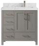 Malibu 36 Right Offset Bath Vanity in Elephant Skin Gray 2" Calacatta Sienna