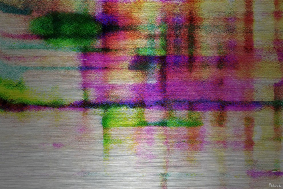 "Reflective Colors" Painting Print on Brushed Aluminum, 60"x40"