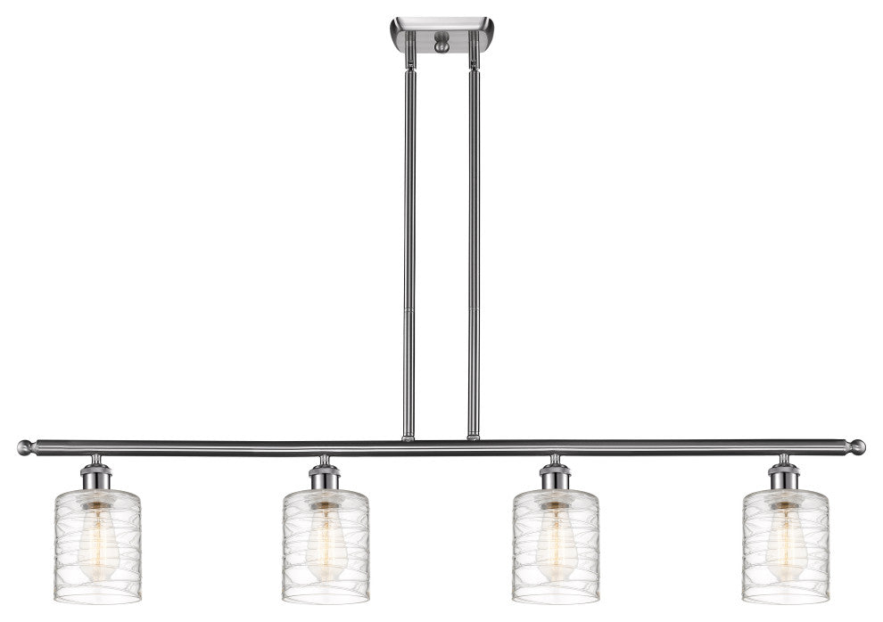 Cobbleskill 4 Light Island Light, Brushed Satin Nickel