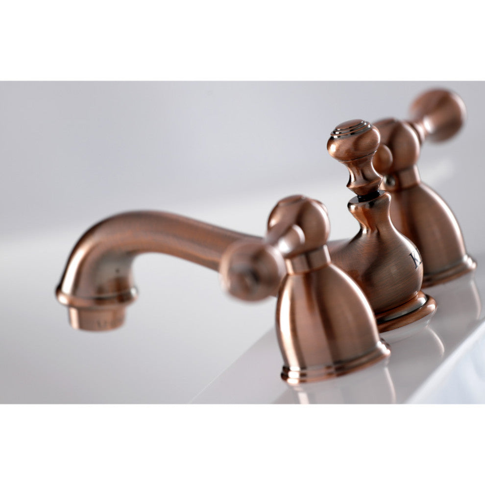 Kingston Brass KS395ALAC Widespread Bathroom Faucet, Antique Copper