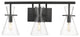 Innovations 354-3W-BK-CL-LED 3 Light 24" Bath Vanity Light, Matte Black