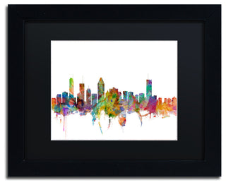 "Montreal, Canada Skyline" Matted Framed Canvas Art by Michael Tompsett