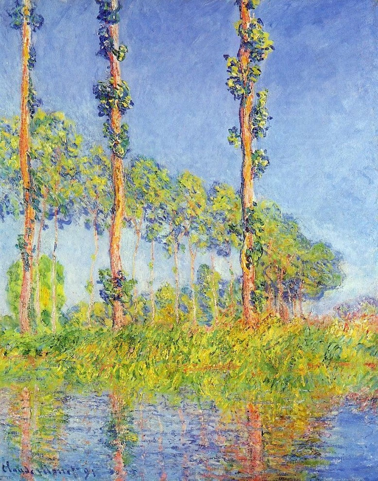 Claude Oscar Monet Three Poplar Trees Autumn Effect Gallery Wrapped Canvas