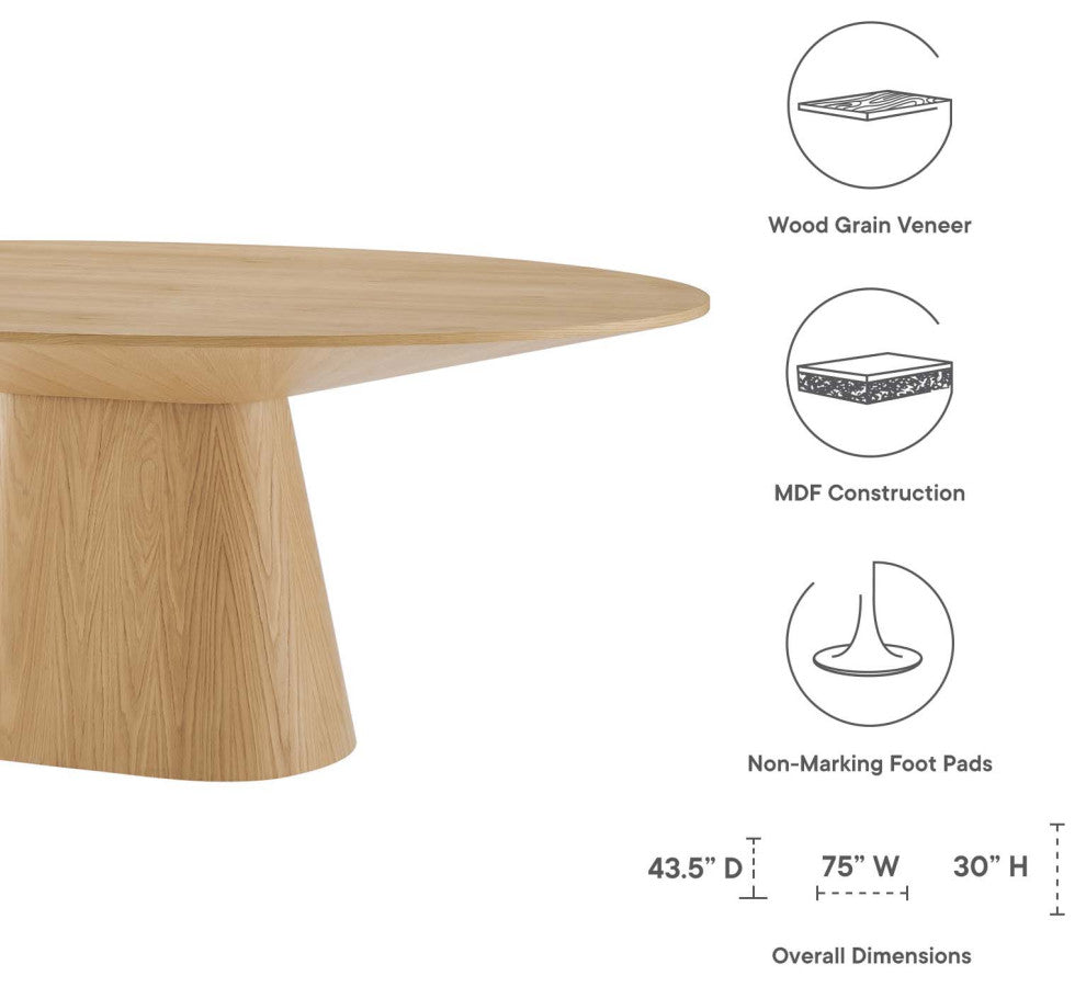 Provision 75" Oval Dining Table, Oak