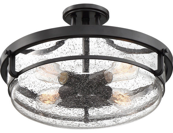Quoizel QF3419PN Four Light Semi-Flush Mount, Palladian Bronze Finish