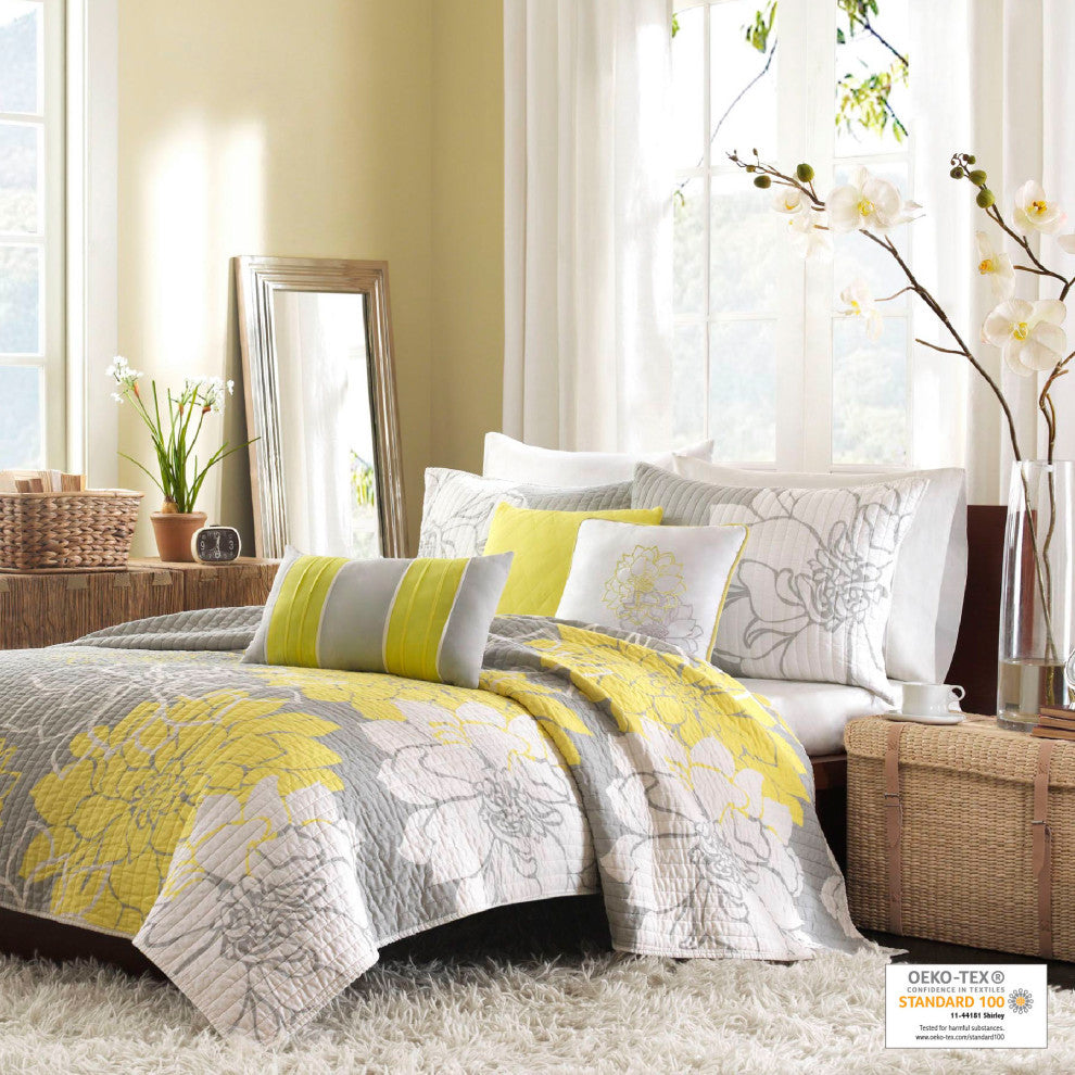 Madison Park Printed Quilted Coverlet 6-Piece Set, King