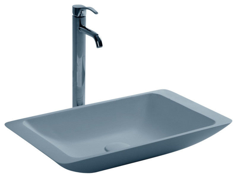 ADM Rectangular Countertop Sink, White, 23", Matte White