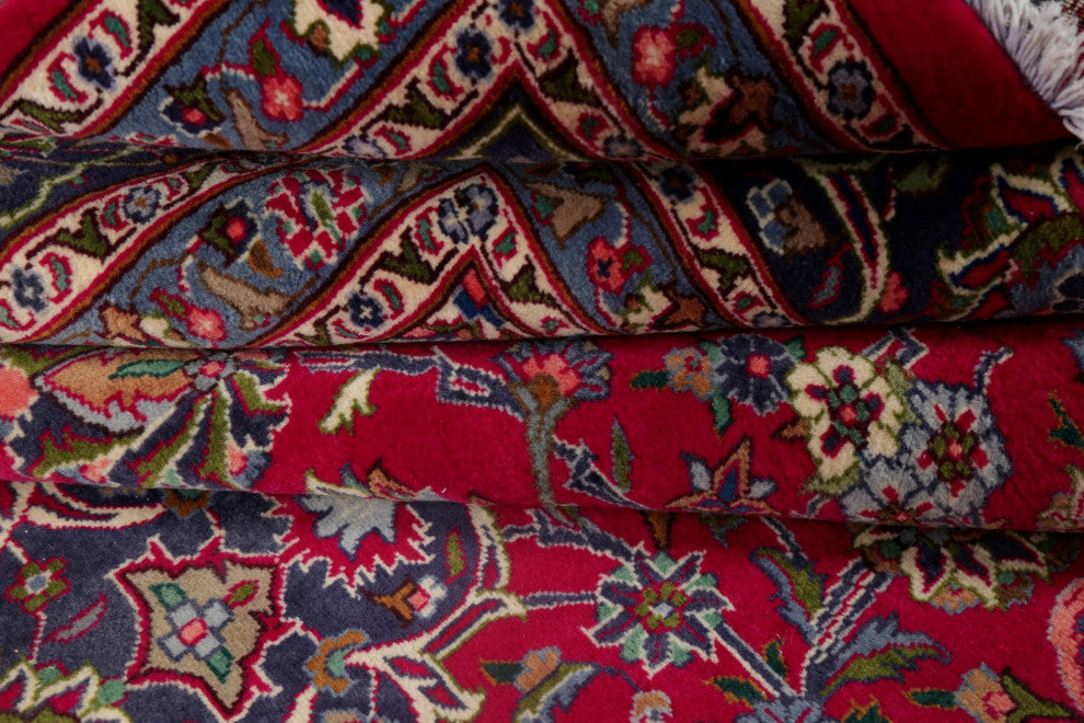 Consigned, Vintage Oriental Traditional Handmade Persian Area Rug, Pink, 10x13