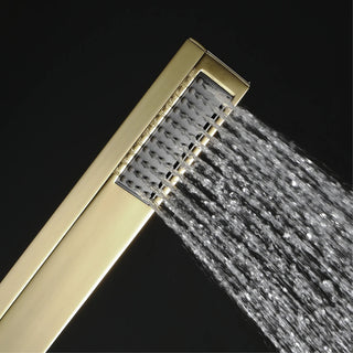 LED Mist Hot and Cold Shower System With Square Hand Shower, Phone Control