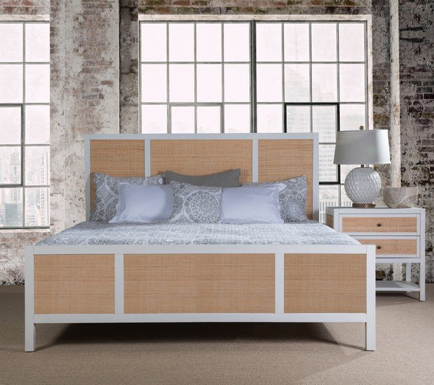 White Woven Night Stand