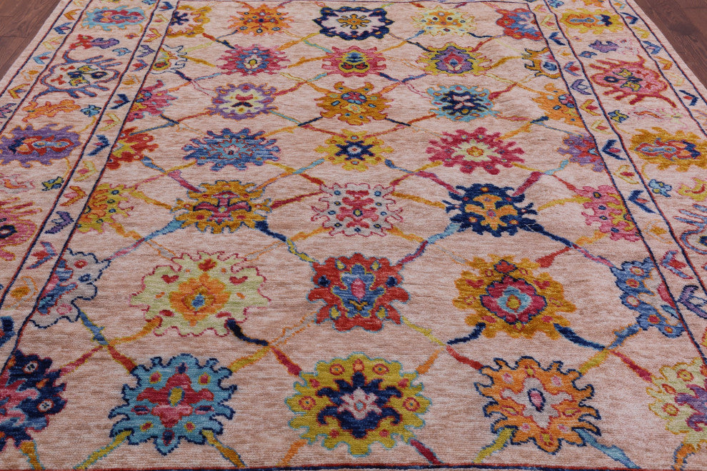 Hand Knotted Turkish Oushak Wool Rug 8' 11" X 11' 5" - Q14824