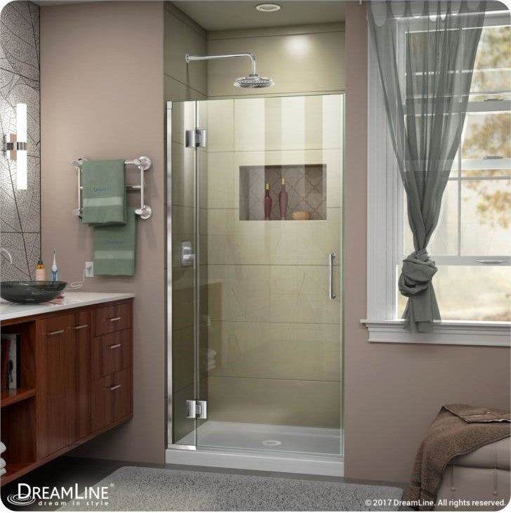 Unidoor-x 31" Hinged Shower Door, Oil Rubbed Bronze