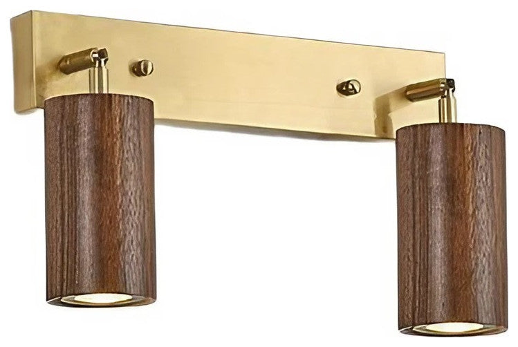 Sevilla | Creative Cylinder Wooden LED Wall Lamp, Light Wood, 3 Heads