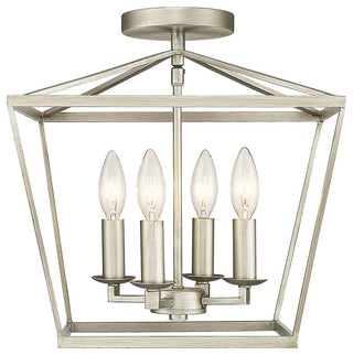 4-Light Dual Mount Pendat Lantern champagne (silver/gold) finish