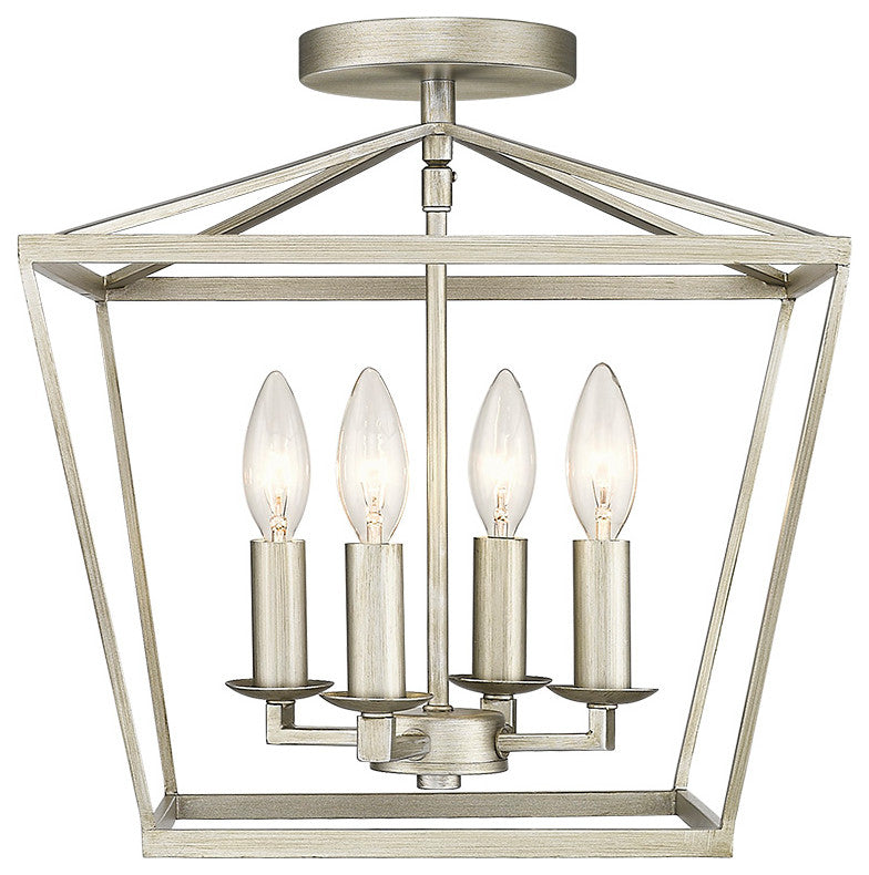 4-Light Dual Mount Pendat Lantern champagne (silver/gold) finish