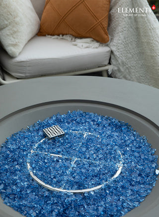 Colosseo Round Light Grey Concrete 41" Natural Gas Fire Table by Elementi Plus