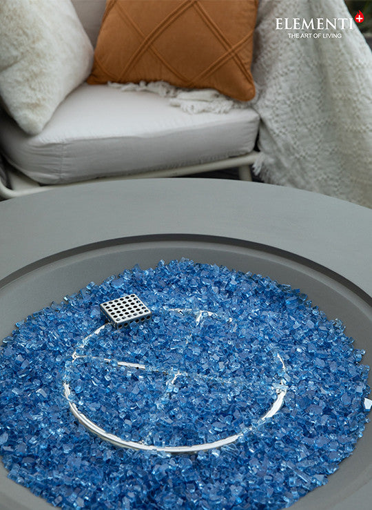 Colosseo Round Light Grey Concrete 41" Natural Gas Fire Table by Elementi Plus