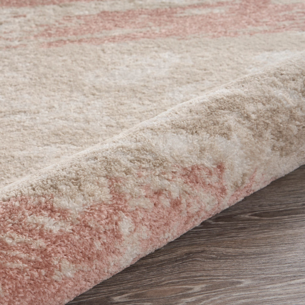 5" x 7" Blush and Beige Abstract Strokes Area Rug