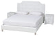 Carlotta Glam White Faux Leather Upholstered Queen Size 3-Piece Bedroom Set