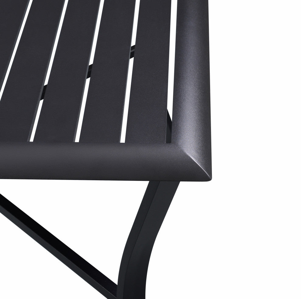 Aluminum 42" Square Slat Table - Black