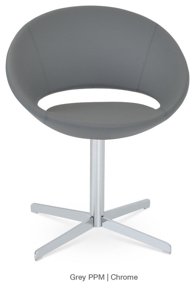Crescent 4 Star Chair, Chrome Base, Sky Blue Ppm