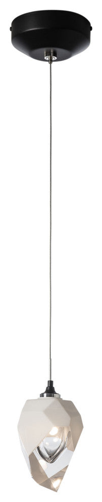 Chrysalis 1-Light Small Pendant Black Finish- Standard, White Crystal