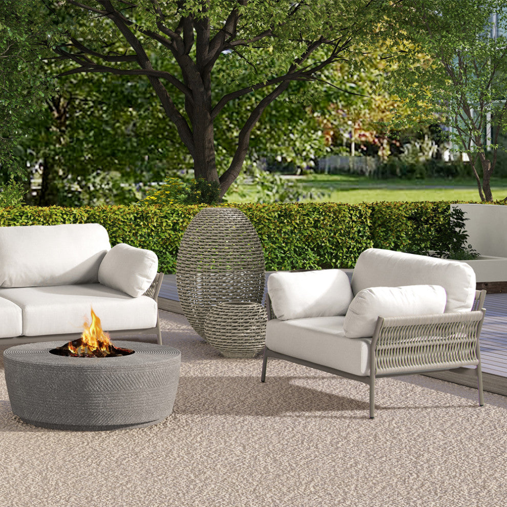 Jasper 3-Piece Weaving Outdoor Patio Conversation Set, Wheat Beige
