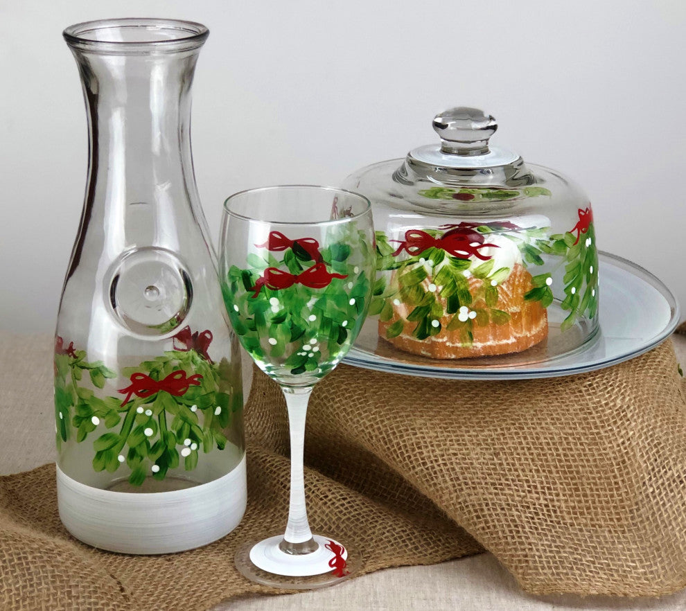 Mistletoe Wine, Set of 2