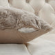Jacquard Rabbit Faux Fur Pillow Cover 2 Piece Set, Taupe, 20" X 20"