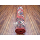 Coral Red, Afghan Ersari 100% Wool hand Knotted Oriental Runner Rug, 2'8" x 9'7"