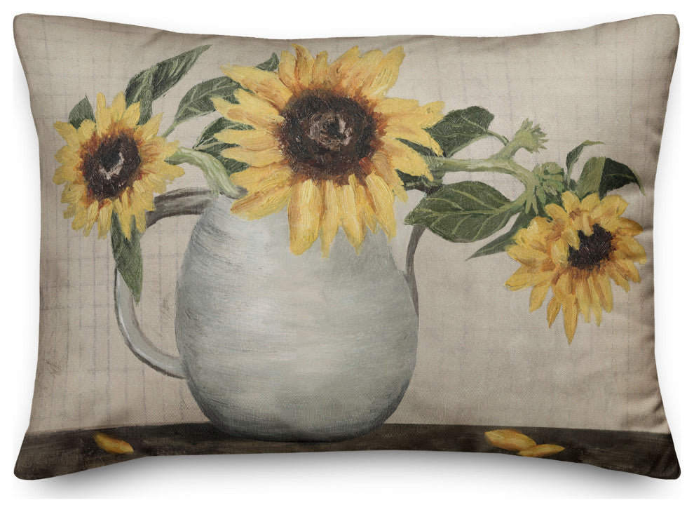Sunflower Still Life 14"x20" Spun Poly Pillow