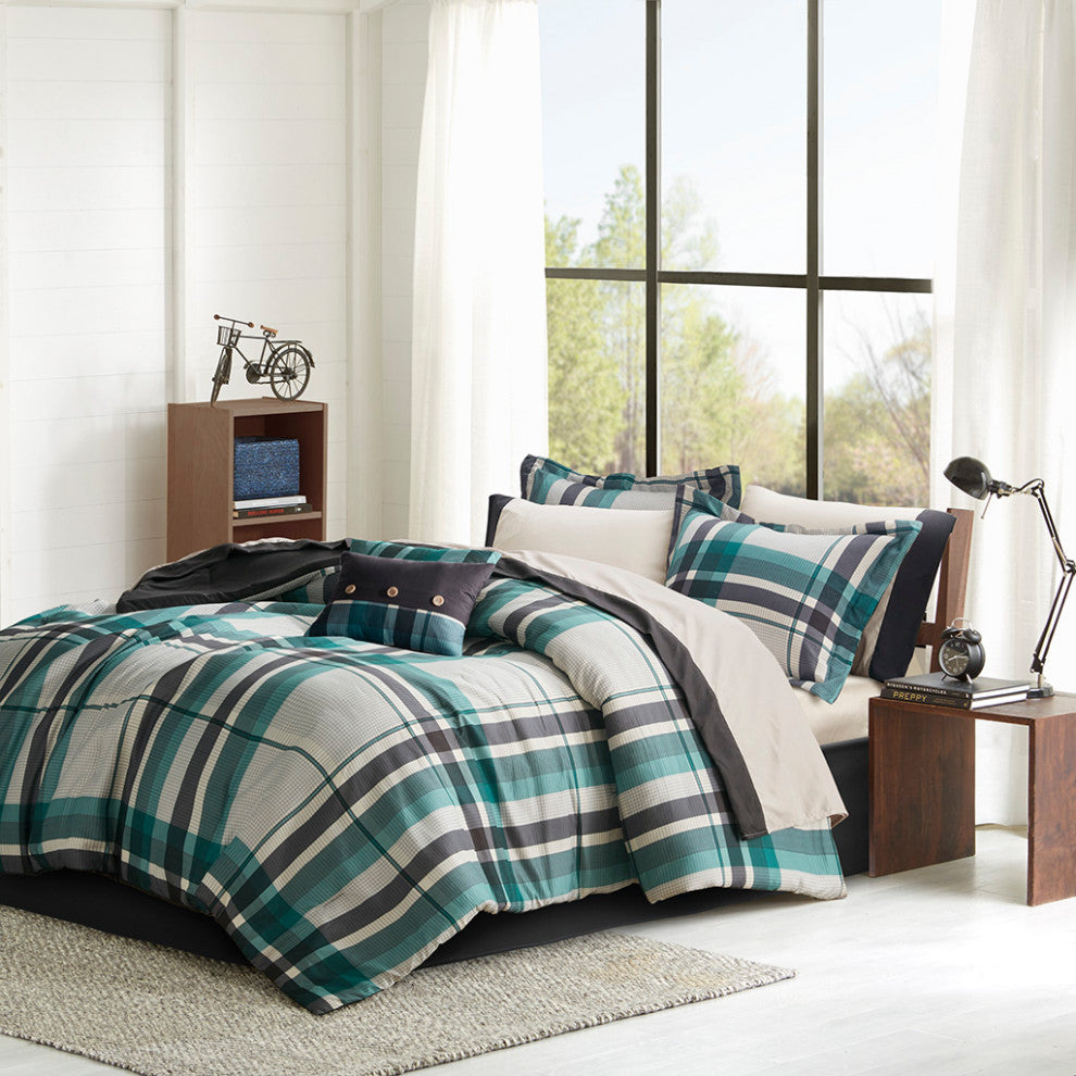 Intelligent Design Robbie Plaid Comforter Set With Bed Sheets