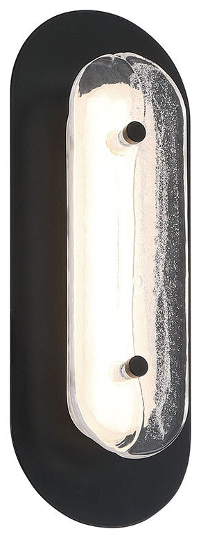 Tramore, Outdoor, 16", Powder Coat Black, Silver Glass