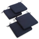 20"x19" Twill Chair Cushion, Set of 4, Navy
