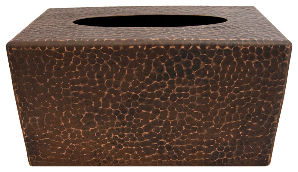 Large Hand Hammered Copper Tissue Box Cover