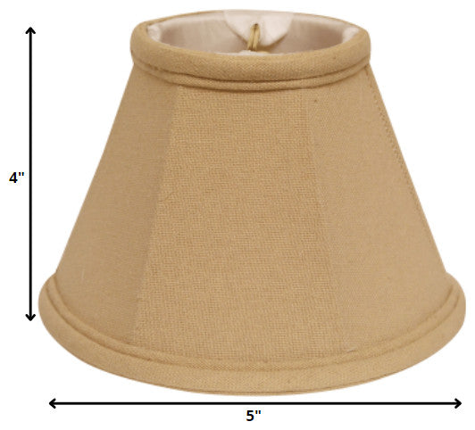 5" Parchment Biege Premium Set of 6 Chandelier Linen Lampshades