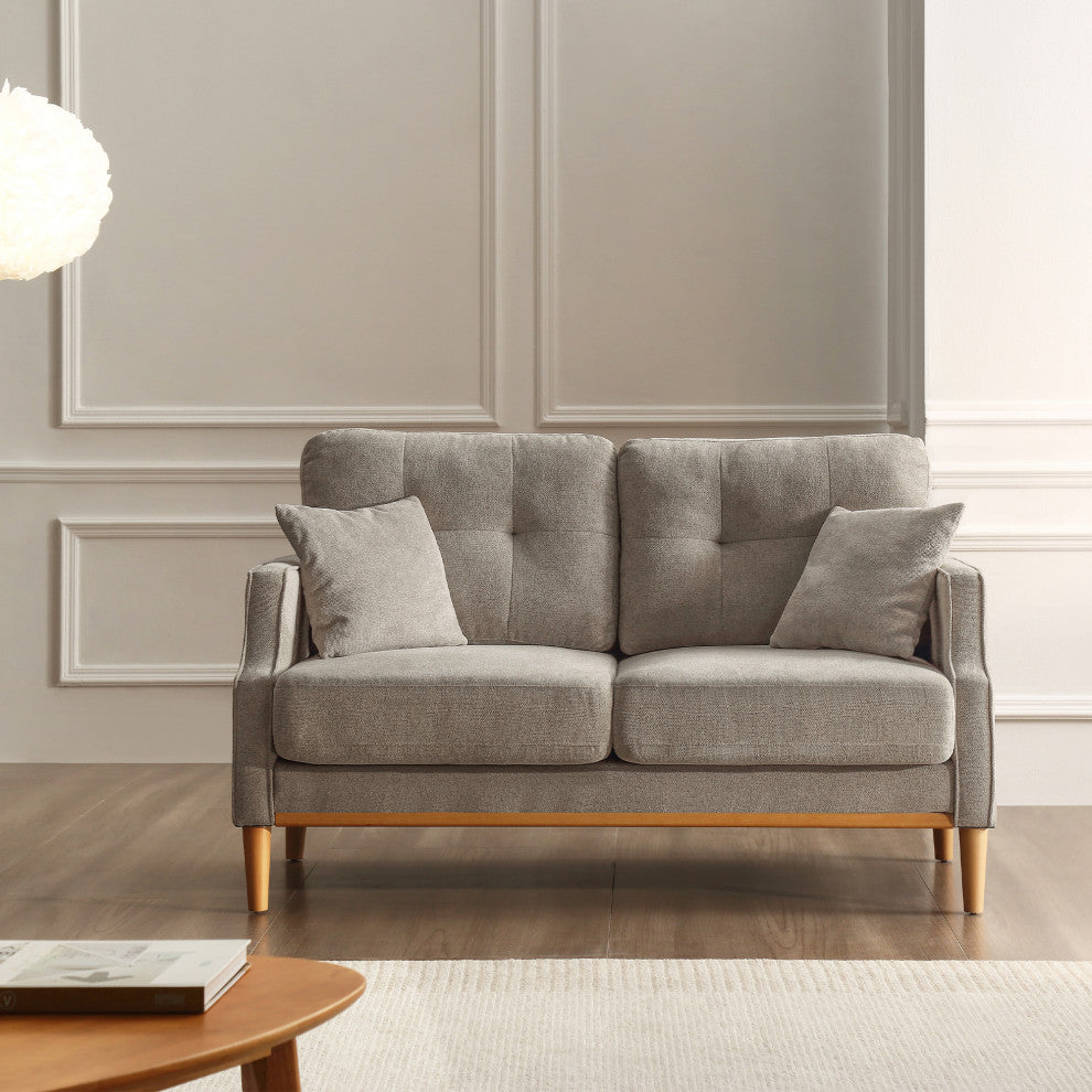 Gewnee Loveseats 2 Seater Sofa, Cream