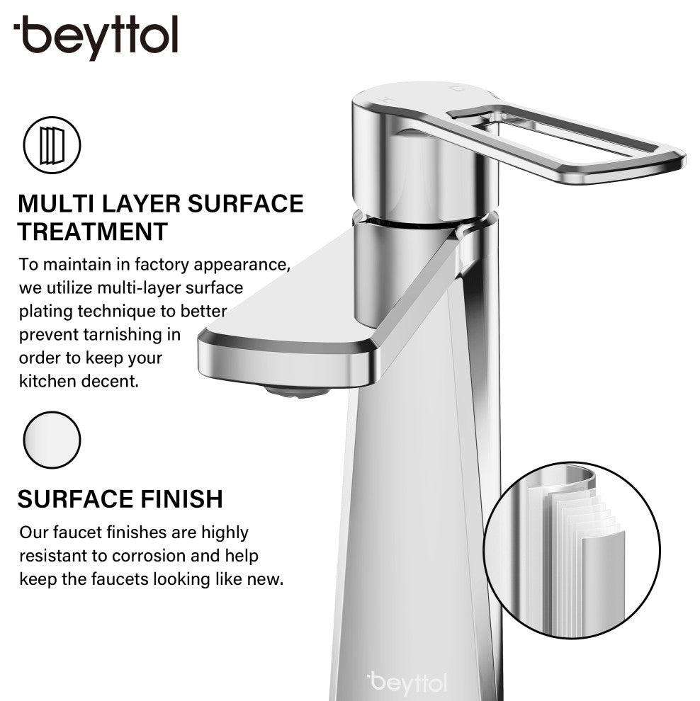 Single Handle Brass Bath Faucet, Supply line, Polish Chrome