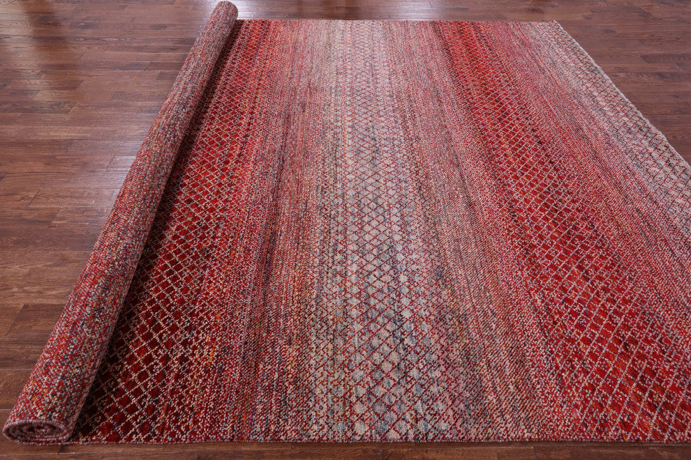 10' 2" X 13' 7" Wool & Silk Savannah Grass Handmade Rug - Q15428