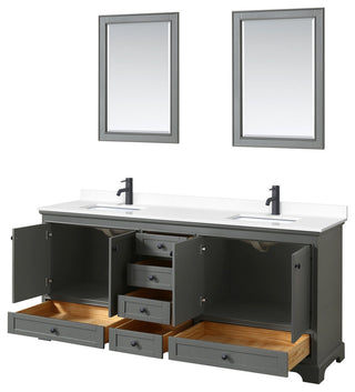 Wyndham Collection WCS202080D-VCA-M24 Deborah 80" - Dark Gray / Carrara
