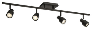 Lincoln 4 Light Adjustable LED Track, Matte Black