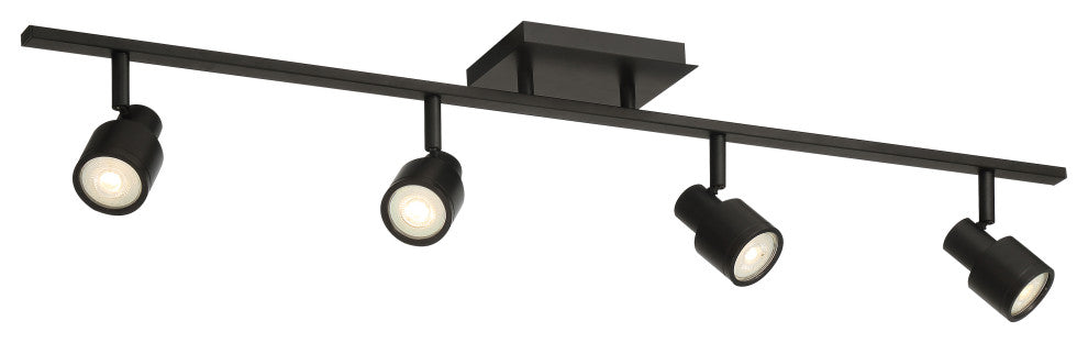 Lincoln 4 Light Adjustable LED Track, Matte Black