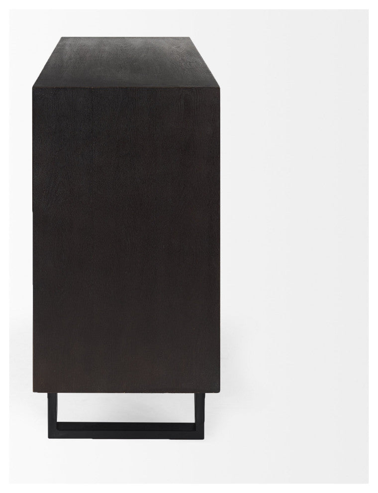 Contemporary Dark Oval Accent Cabinet