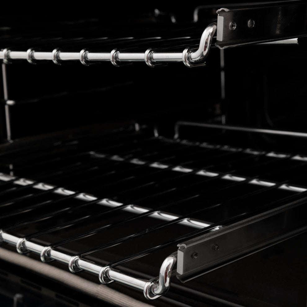 ZLINE 48" Dual Fuel Range, Black Stainless With Champagne Bronze RABZ-48-CB