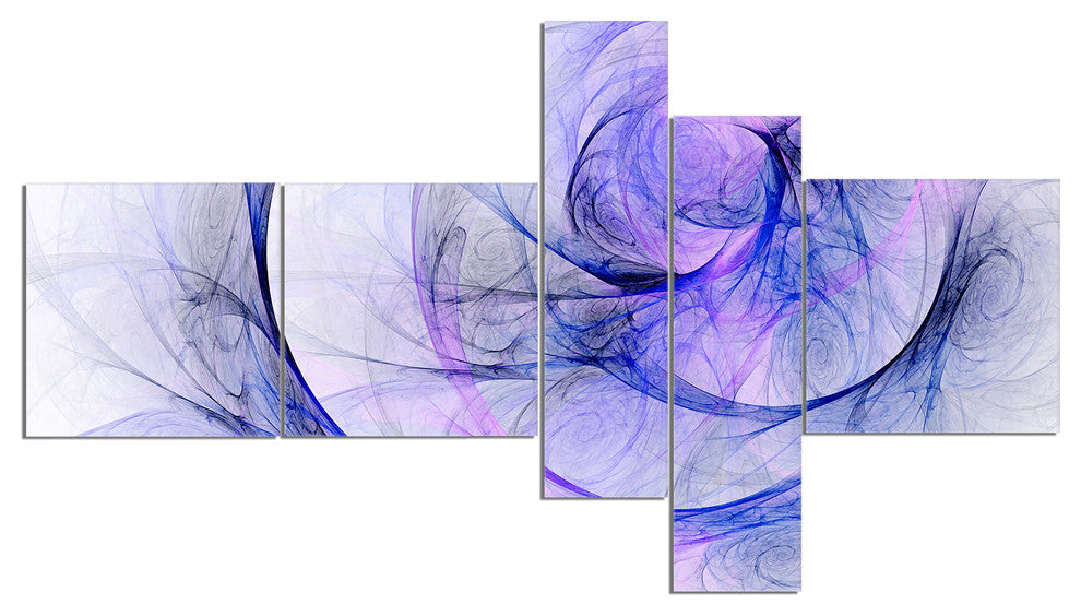 Blue Storm Sky, Abstract Canvas art print, 60"x32", 5 panels