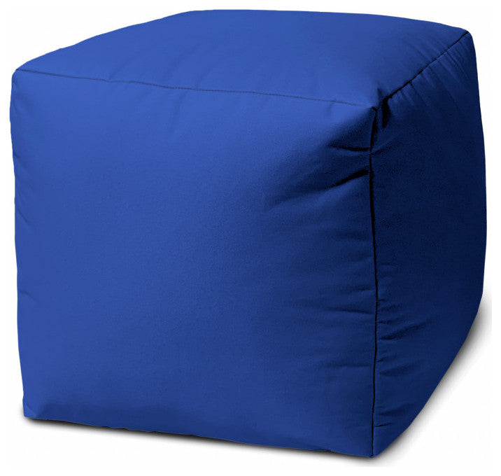 17  Cool Primary Blue Solid Color Indoor Outdoor Pouf Ottoman