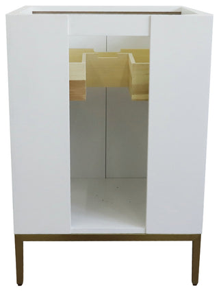 25" Single Sink Vanity, White Finish With Engineered Stone Top And Oval Sink